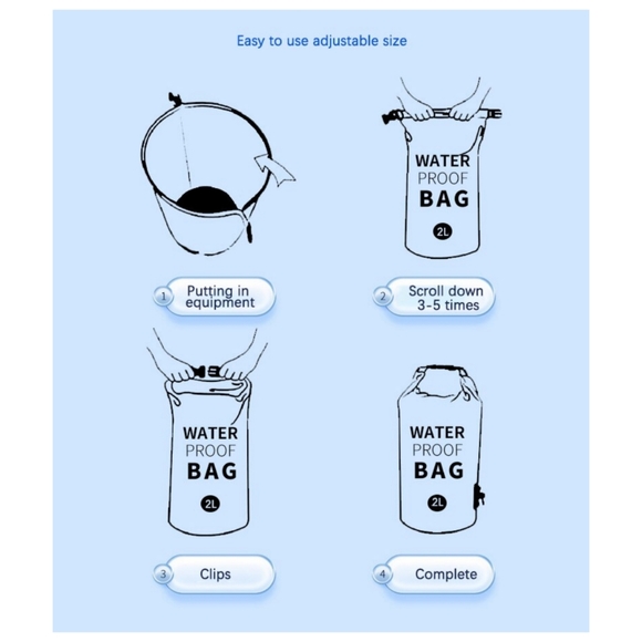 Brand new orange 2L dry bag camping swimming travel waterproof bag - Picture 7 of 9